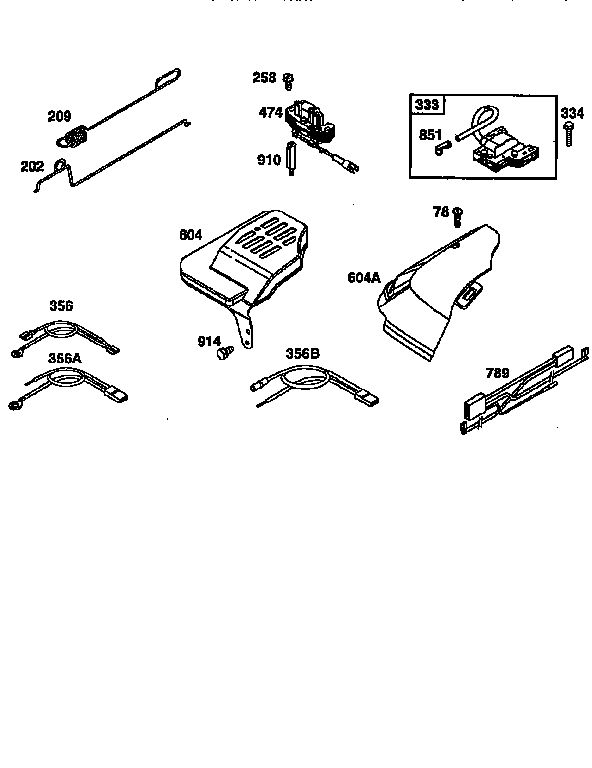 Cover Control And Armature Diagram and Parts List for 12H800  Briggs and Stratton Engine